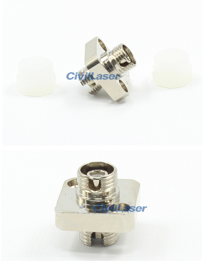 FC Square Shape Flange Singalmode Singal Core Metal Optical Adapter